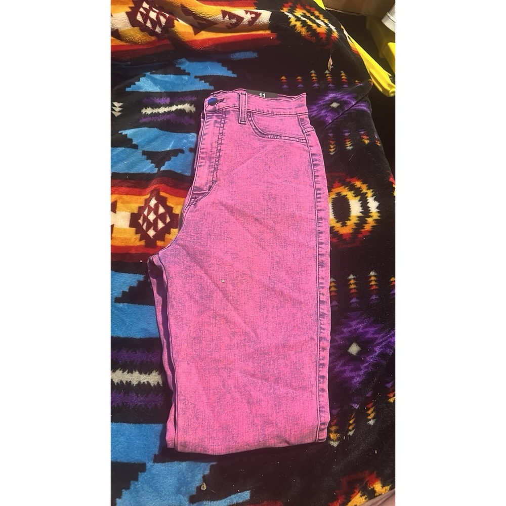 Fashion Nova Classic Acid Wash High Waist Jeans Women's 11 Pink Skinny NWT USA